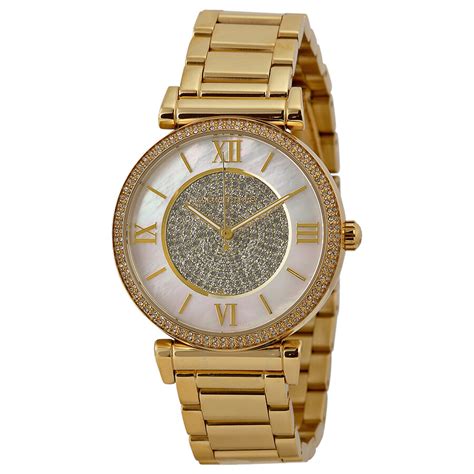 Mother of Pearl Michael Kors Gold Watches 